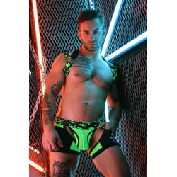 Breedwell Harnais Neo Camo Noir-Vert Neon